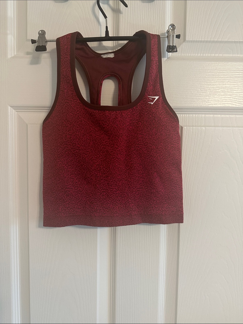 Gymshark Burgundy Textured Racerback Crop Sports Bra